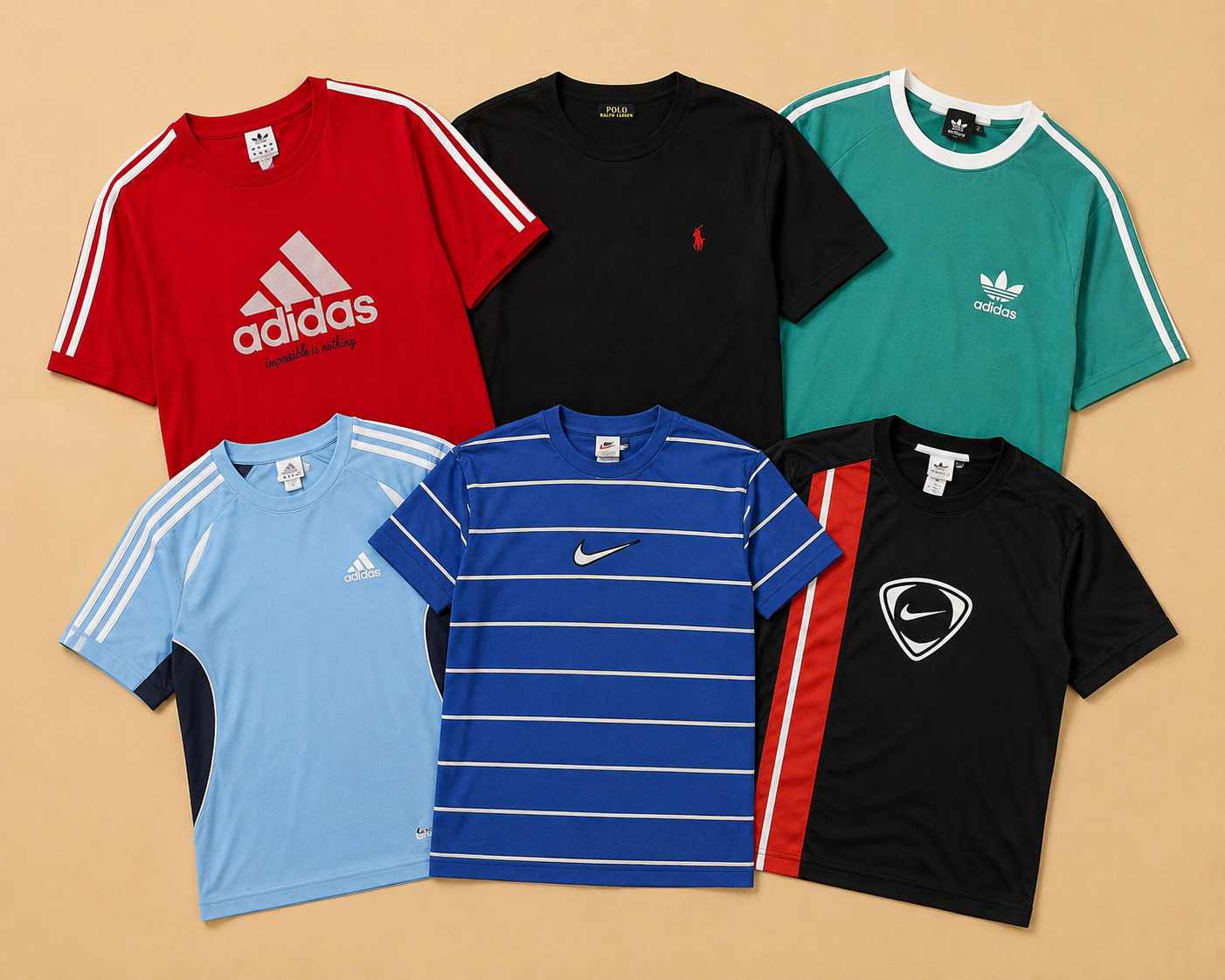 MIX 50 CAMISETAS DE MARCA